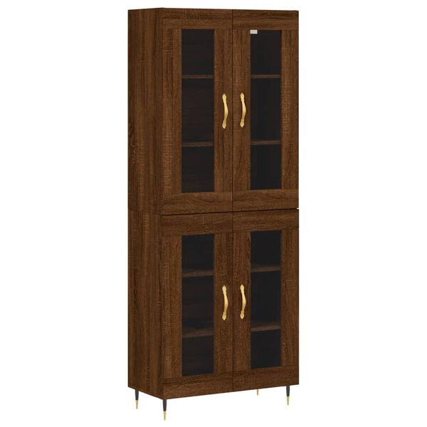 vidaXL Buffet haut Ch&ecirc;ne marron 69,5x34x180 cm Bois d'ing&eacute;nierie