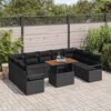 vidaXL Ensemble de canap&eacute; de jardin avec coussin 10 pcs Noir et Marron