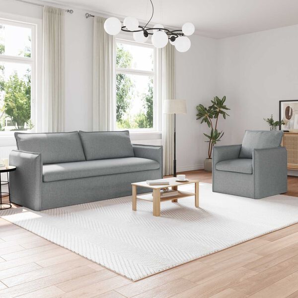 vidaXL Canap&eacute; 2 pcs Gris clair 196 x 82 x 85 cm tissu
