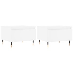 vidaXL Tables basses 2 pcs blanc 50x46x35 cm bois d'ing&eacute;nierie