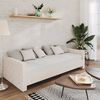 vidaXL Lit avec matelas et &eacute;clairage USB Cr&egrave;me Tissu 90x200 cm