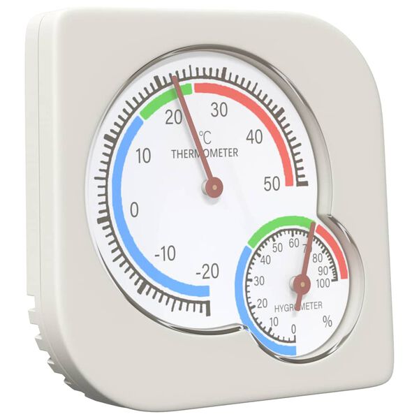 vidaXL Hygrom&egrave;tre thermo Blanc 7,5 x 7,5 x 1,2 cm ABS