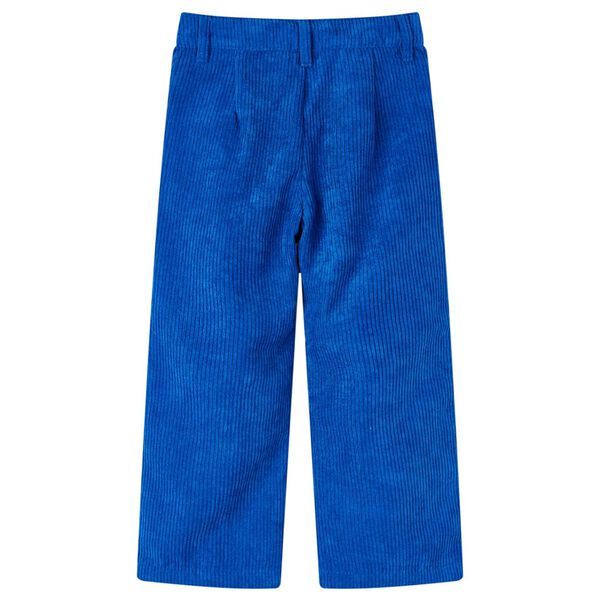 Pantalons pour enfants velours côtelé bleu cobalt 128