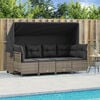 vidaXL Salon de jardin 5 pcs avec coussins gris r&eacute;sine tress&eacute;e