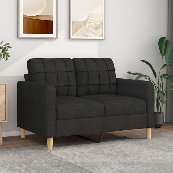 vidaXL Canap&eacute; &agrave; 2 places Noir 120 cm Tissu