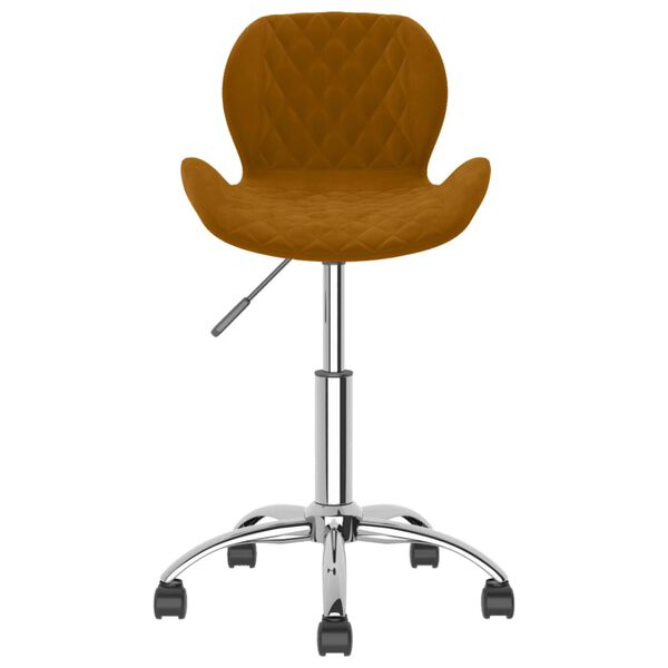 vidaXL Chaise pivotante de salle &agrave; manger Marron Velours