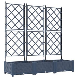 vidaXL Cache-pot de jardin 3 pc Gris 120 x 40 x 125,5 cm PP