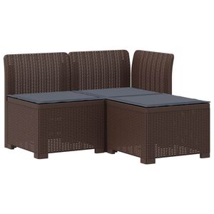 vidaXL Canap&eacute; de jardin 3 places avec coussins look rattan 3 place PP