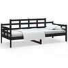 vidaXL Lit de jour sans matelas noir bois de pin massif 80x200 cm