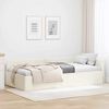 vidaXL Cadre de lit d'angle Cr&egrave;me 90 cm x 190 cm VeloursetContreplaqu&eacute;