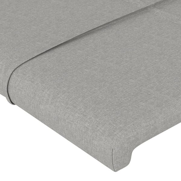 vidaXL T&ecirc;te de lit Gris clair 100x5x118/128 cm Tissu