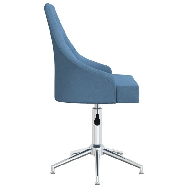 vidaXL Chaise pivotante de salle &agrave; manger Bleu Tissu