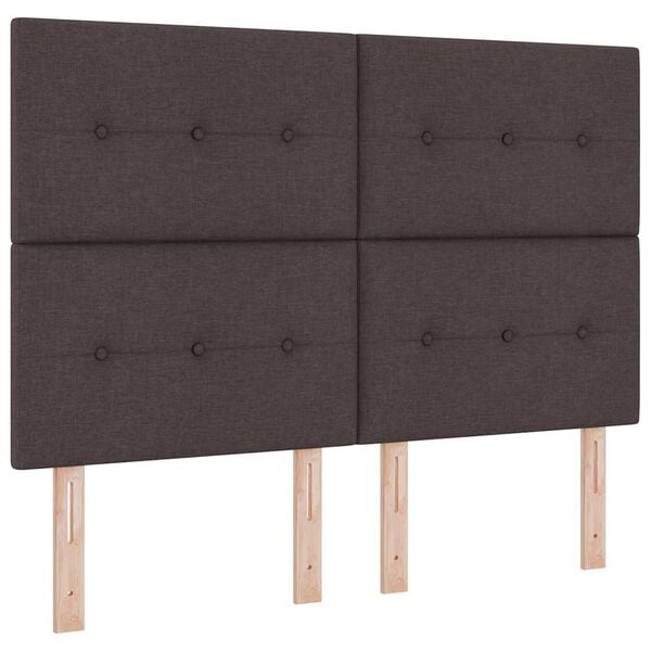 vidaXL Lit &agrave; ressorts avec matelas Marron fonc&eacute; 140 x 190 cm tissu