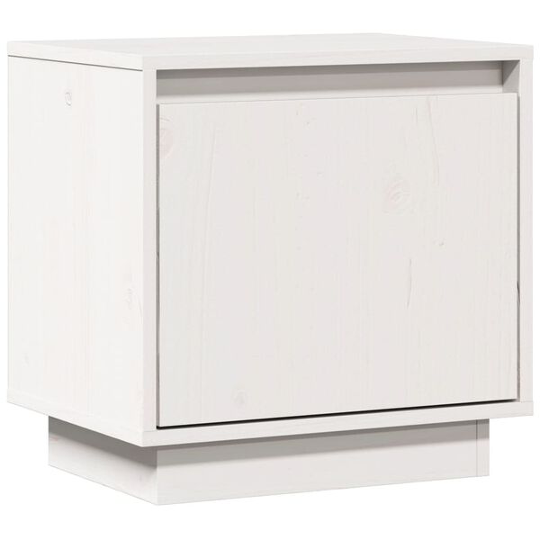 vidaXL Table de chevet Blanc 40x30x40 cm Bois de pin solide