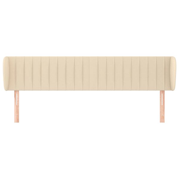 vidaXL T&ecirc;te de lit avec oreilles Cr&egrave;me 183x23x78/88 cm Tissu