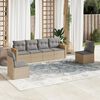 vidaXL Salon de jardin avec coussins 6pcs m&eacute;lange beige r&eacute;sine tress&eacute;e