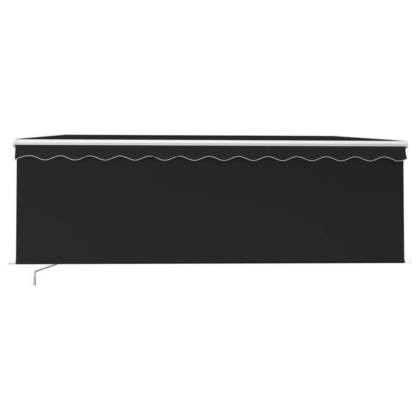 vidaXL Auvent manuel r&eacute;tractable avec store et LED 4x3 m Anthracite