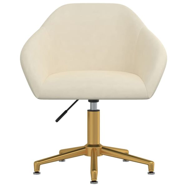 vidaXL Chaises pivotantes &agrave; manger lot de 2 cr&egrave;me velours