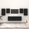 vidaXL Meubles TV 6 pcs Noir Bois massif de pin