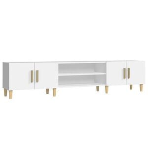 vidaXL Meuble TV Blanc 180x31,5x40 cm Bois d'ing&eacute;nierie
