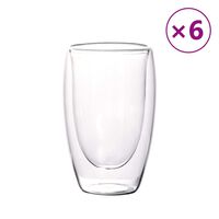 vidaXL Tasses en verre à double paroi 6 pcs 450 ml