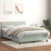 vidaXL Sommier &agrave; lattes de lit et matelas gris clair 140x210cm velours