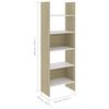 vidaXL Ensemble de biblioth&egrave;que 4 pcs Blanc et ch&ecirc;ne sonoma