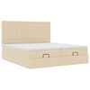 VidaXL Cadre de lit ottoman avec matelas cr&egrave;me 180x200 cm tissu