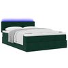 vidaXL Cadre de lit ottoman avec matelas vert foncé 140x200 cm velours