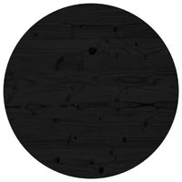 vidaXL Dessus de table rond noir Ø60x3 cm bois de pin massif