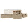 vidaXL Ensemble de canap&eacute; de jardin 6 pc Beige polyrotin