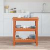 vidaXL &Eacute;tabli avec &eacute;tag&egrave;re Brun cire 78,5 x 50 x 80 cm Pin massif
