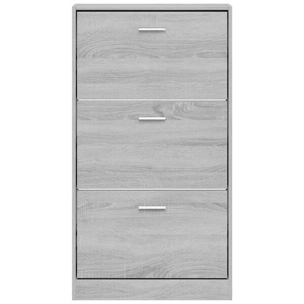 vidaXL Armoire &agrave; chaussures Sonoma gris 59x17x108 cm Bois d'ing&eacute;nierie