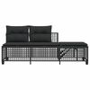 vidaXL Salon de jardin d'angle 3 pcs avec coussins noir r&eacute;sine tress&eacute;e