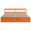 vidaXL Cadre de lit et t&ecirc;te de lit cire marron 200x200 cm bois de pin