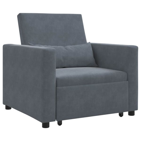 vidaXL Canap&eacute;-lit escamotable simple Gris fonc&eacute; 90 x 165 x 87 cm