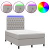 vidaXL Sommier &agrave; lattes de lit et matelas et LED Gris clair 120x200 cm