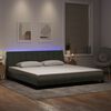 vidaXL Cadre de lit avec LED sans matelas Hanko gris clair 200x200 cm velours