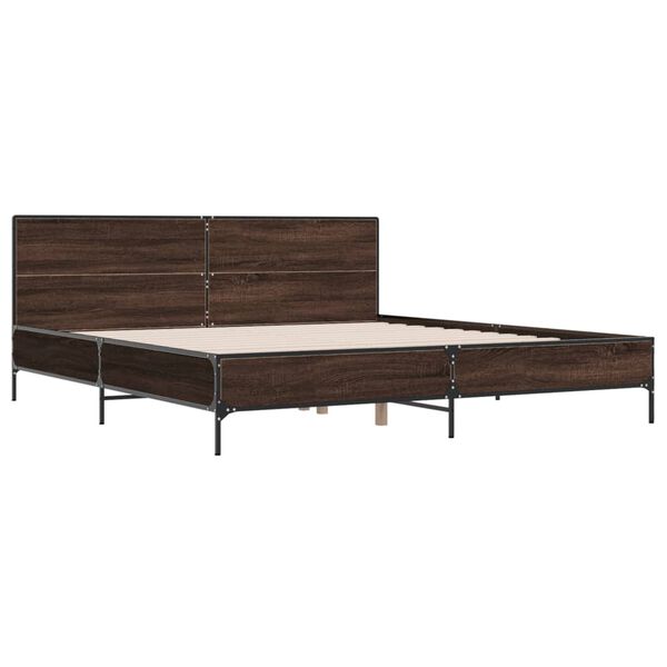 vidaXL Cadre de lit sans matelas ch&ecirc;ne marron 200x200 cm