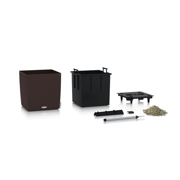 LECHUZA Jardini&egrave;re CUBE Cottage 30 ALL-IN-ONE Moka