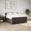 vidaXL Sommier &agrave; lattes de lit avec matelas Marron fonc&eacute; 200x200 cm