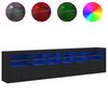 vidaXL Buffet avec lumi&egrave;res LED noir 283x37x67 cm