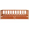 vidaXL Lit d'appoint avec tiroir 3 pcs Cire marron Bois de Pin Massif