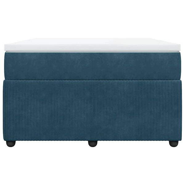 vidaXL Sommier &agrave; lattes de lit et matelas Bleu fonc&eacute; 120x200cm Velours