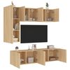 vidaXL Unit&eacute;s murales TV 5 pcs ch&ecirc;ne sonoma bois d'ing&eacute;nierie