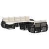 vidaXL Ensemble de canap&eacute; de jardin 10 pc Noir et blanc cr&egrave;me