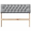 vidaXL T&ecirc;te de lit capitonn&eacute;e Gris clair 100 cm Pin massif