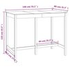 vidaXL Table de bar Gris 140x80x110 cm Bois massif de pin