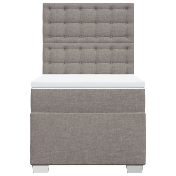 vidaXL Sommier &agrave; lattes de lit avec matelas Taupe 100x200 cm Tissu