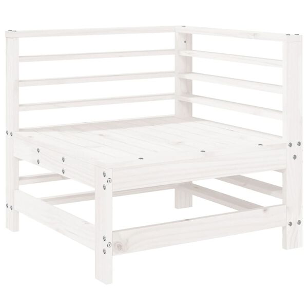 vidaXL Salon de jardin 9 pcs Blanc Bois de pin massif